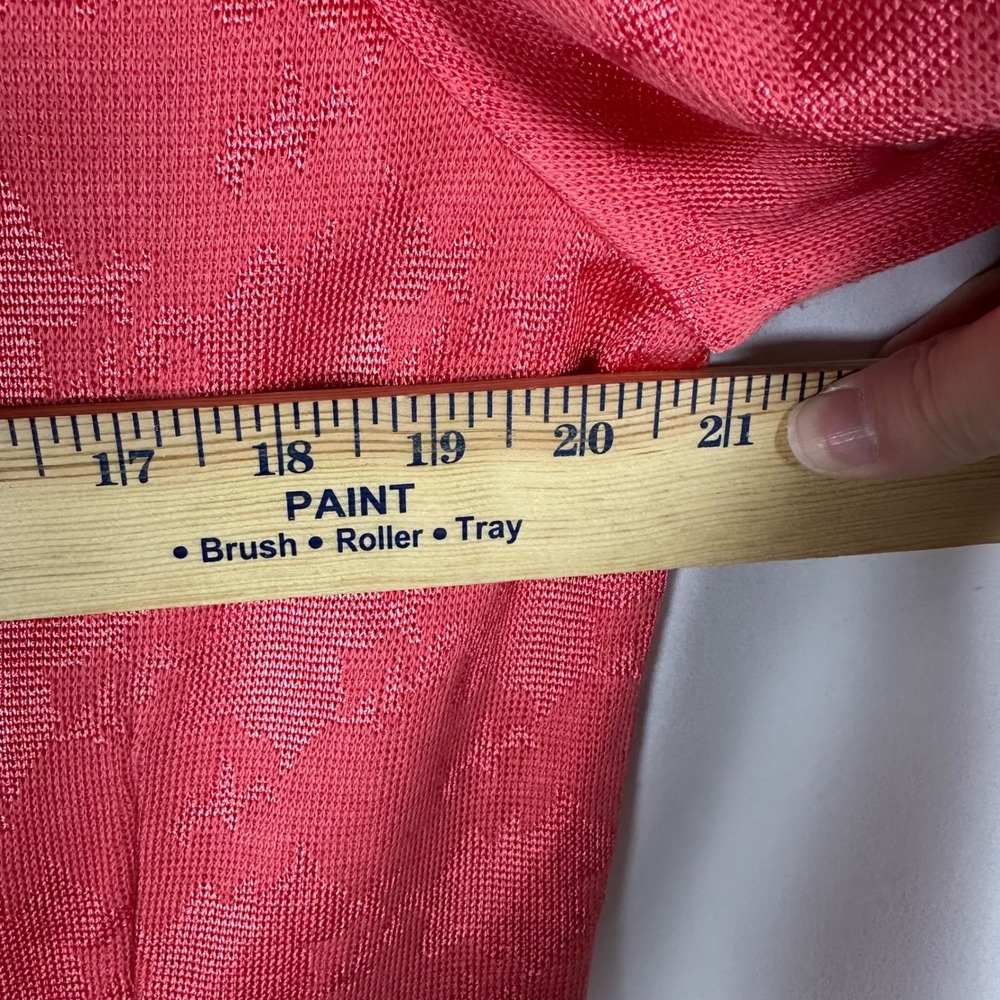 Misook Tailored Tonal Pattern Knit Jacket True Fit Coral Pink M Classic Formal - Picture 8 of 12